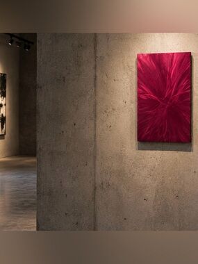 Vintage Wall Solid Metal Sheet Original Fine Art FUCHSIA 11” RARE Studio Design